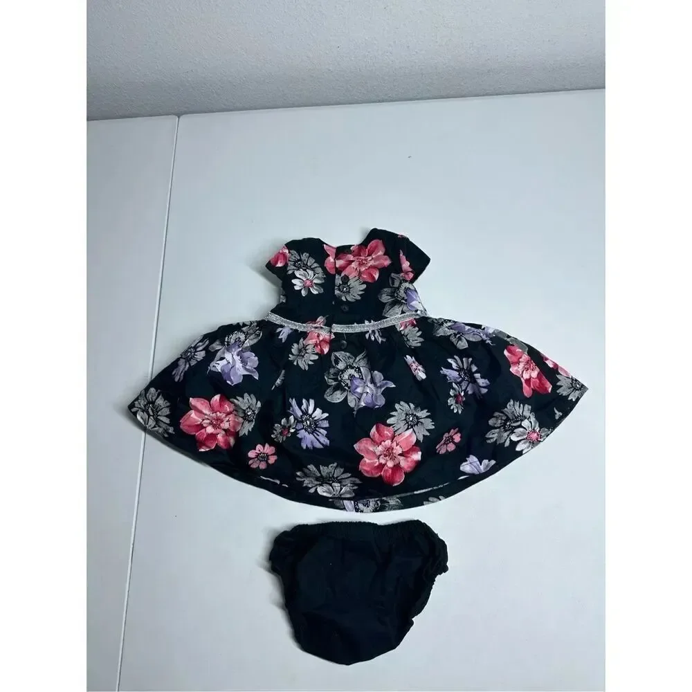 Carter's Girl's Baby Size 3M Cotton Floral Pattern Dress and Underpants